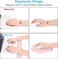 Repose-poignets ergonomique en mousse à mémoire de forme avec base en caoutchouc antidérapante pour clavier et souris de bureau