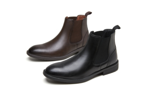 <span class=keywords><strong>Botas</strong></span> de <span class=keywords><strong>Hombre</strong></span> al por Mayor, Botines de Piel Sintética, Cómodos, con Elástico Lateral, Zapatos Chelsea con Suela de TPR, <span class=keywords><strong>Botas</strong></span> Casuales de Negocios para Caminar - Product Image 4