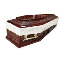 Ataúd de Madera Estilo Europeo al por Mayor con Asas Metálicas, Artículos Funerarios