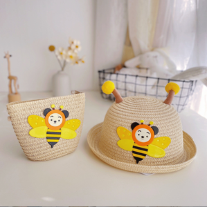 <span class=keywords><strong>Sombrero</strong></span> con sombrilla para niños, <span class=keywords><strong>sombrero</strong></span> de <span class=keywords><strong>paja</strong></span> para niña, <span class=keywords><strong>sombrero</strong></span> de cubo con billetera para playa - Product Image 5