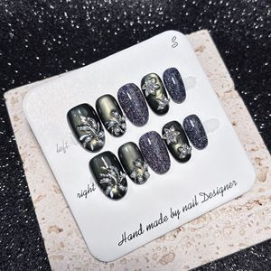 <span class=keywords><strong>Uñas</strong></span> Postizas <span class=keywords><strong>Acrílicas</strong></span> Reutilizables <span class=keywords><strong>de</strong></span> Lujo con Diseño <span class=keywords><strong>de</strong></span> Ojo <span class=keywords><strong>de</strong></span> Gato, Purpurina, Almendradas Cortas, Hechas a Mano, con Encanto 3D, 10 Piezas - Product Image 1