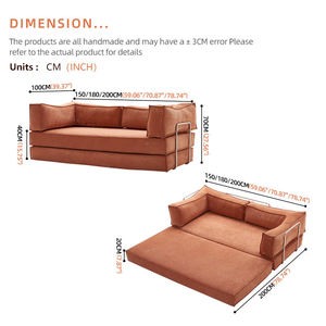 <span class=keywords><strong>Divano</strong></span> <span class=keywords><strong>Letto</strong></span> Comprimibile Multifunzione a Compressione Sottovuoto per Soggiorno, Set da 3 Pezzi - Product Image 3
