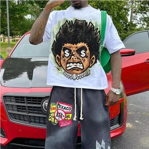เสื้อยืดโอเวอร์ไซส์ลายกราฟิกสตรีทแวร์ผู้ชาย พิมพ์ลายการ์ตูนดอลลาร์อายส์ สไตล์ฮิปฮอป แขนสั้น ลำลอง ใส่สบายสำหรับฤดูร้อน - Product Image 3
