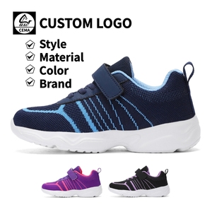 Chaussures <span class=keywords><strong>de</strong></span> sport pour enfants Cema, respirantes, avec empeigne en tricot, semelle antidérapante et amortie, fermeture auto-agrippante, pour la course, la marche et le basketball - Product Image 1