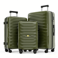 Valise OEM grande capacité, classique, à rayures verticales, rigide, extensible, avec roulettes multidirectionnelles