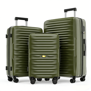 OEM 대용량 수트케이스 클래식 세로 스트라이프 하드사이드 러기지 확장형 여행 트롤리 가방 풀 디렉션 휠 포함 - Product Image 3