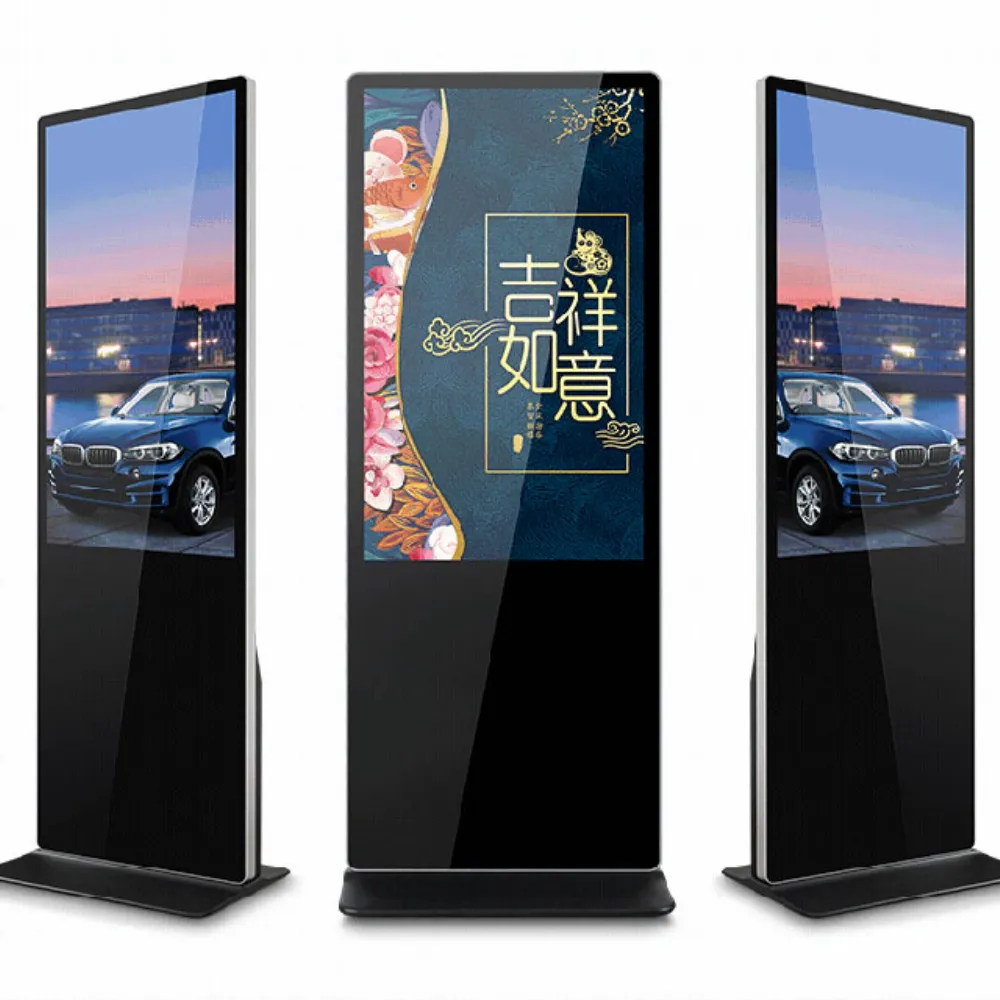 Segnaletica digitale da 55 pollici con supporto da pavimento Display Android Touch Screen chiosco impermeabile LCD Smart Advertising Totem lettori