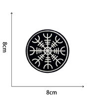 Parches de insignia de brújula de Runavin, símbolo nórdico de Vikingo, bordado de moral, gancho y bucle