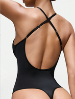 Body gainant antibactérien en nylon avec dos en dentelle, effet ventre plat et remonte-fesses, prêt à être expédié