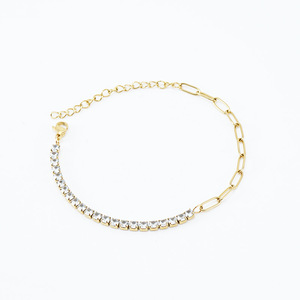ZOGXIN Necklace And <b>Bracelet</b> <b>Set</b> Gold Tone Crystal Geometric Design For Women Daily Party Wear - Product Image 5