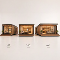 Maison conteneur de luxe moderne extensible et pliable, isolée thermiquement, maisonnette modulaire avec revêtement en bois pour appartement extérieur