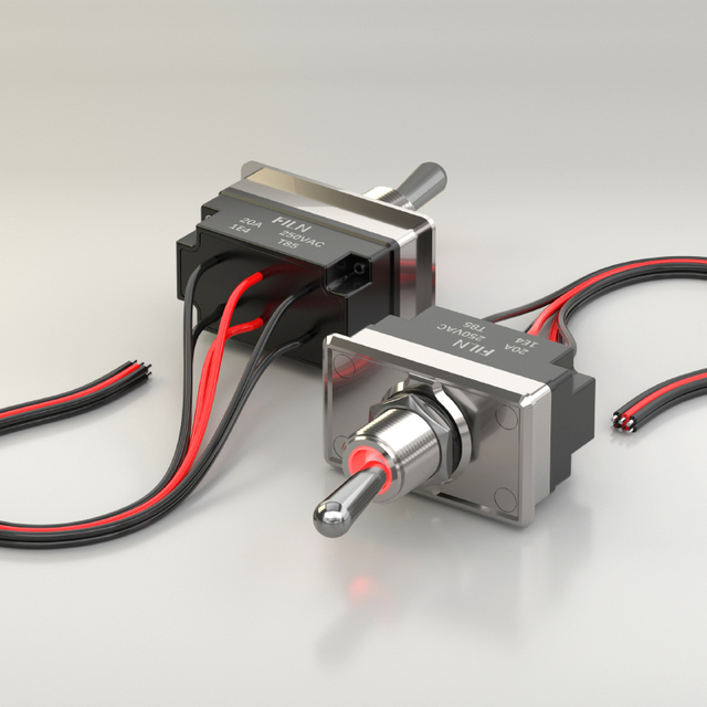 FILN AC 20A 250V Momentary Heavy Duty Rocker Toggle Switches 3 Position Toggle Switch with Wire