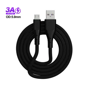 2023 new arrival OD5mm super current micro usb cable 3A 5A PD fast charging cable mobile phone charger data cable for Android