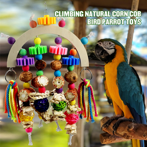 Jouets à mâcher pour oiseaux en bois naturel, extra grands, multicolores, blocs en bois naturel pour perroquets, jouets à déchirer pour oiseaux - Product Image 6