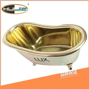 Custom-made Electroplated Gold <b>Mini</b> Bathtub Plastic <b>Storage</b> <b>Box</b> Bathroom Jewelry Cosmetic Organizer Solid Color Xiamen Origin - Product Image 1