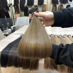 <span class=keywords><strong>Capelli</strong></span> Russi di Alta Qualità Europei Naturali Marroni con Cuticole Allineate, <span class=keywords><strong>Capelli</strong></span> Castani Chiari con Punta a K - Product Image 4