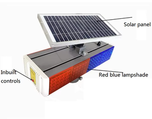 <span class=keywords><strong>Prix</strong></span> d'usine, lumière stroboscopique solaire étanche, rouge et bleue, clignotante, signal d'avertissement de sécurité - Product Image 3