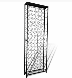 Gran oferta, estante de exhibición de vino de mesa redonda para botellas de 108, estante de hierro de <span class=keywords><strong>Metal</strong></span> con revestimiento de polvo negro para almacenamiento al por menor, propósito decorativo - Product Image 1