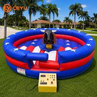 Tapis de sécurité gonflable Ceyu pour taureau mécanique, motif drapeau américain étoiles et rayures USA, pour location événementielle et vente en gros