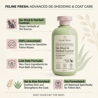 Champú Deslanador para Gatos de Marca Blanca con Proteína de Avena y Extracto de Aloe para Control de Bolas de Pelo, Sin Perfume, Suministros de Limpieza para Mascotas, Proveedor