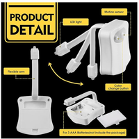 Lampe LED de nuit pour toilettes avec détecteur de mouvement, 8 couleurs, étanche IP65, fonctionne sur piles, flexible, intelligente, pour décorer le siège des toilettes, salle de bain