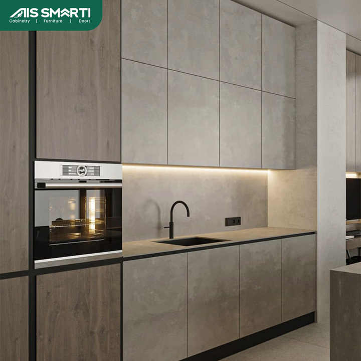 AIS 2025 Custom White Kitchen Cabinet Light Grey Solid Wood Lacquer ...