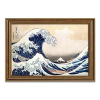 Reproducción de arte de pared hecho a mano, pintura al óleo famosa japonesa, Hokusai, gran ola, Kanagawa, lienzo, paisaje marino