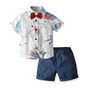 Costumes d'été à imprimé dessin animé 4 pièces, vêtements pour bébés garçons, robes pour garçons de 3 ans, KBLS-010 - Product Image 2