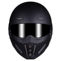 Casque demi-coque exclusif transfrontalier Samurai Black Scorpion en ABS pour homme, certifié DOT, pour véhicules électriques, toutes saisons, style vintage