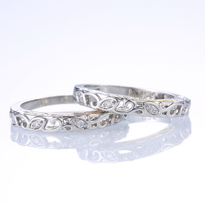 Anello da Donna F265 in Argento con Diamanti Naturali Taglio Brillante Rotondo, Gioiello di Fidanzamento per Lei - Product Image 5