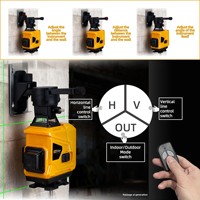 Niveau laser rotatif 4D à lumière verte 16 lignes croisées 360° avec auto-nivellement pour usage industriel et bricolage