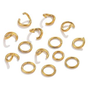 Petites anneaux ouverts en acier inoxydable plaqué or 18 carats par électrolyse sous vide, couleur inaltérable, accessoires de bijoux DIY - Product Image 2