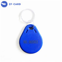 125khz ID Chip putih grosir dicetak Rfid NFC kunci Fob gantungan kunci dengan Chip pemasok