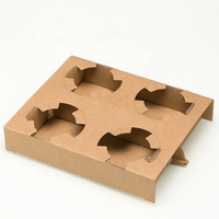 Support de Gobelets Jetables en Papier Kraft à Double Paroi Écologique pour Vente en Gros, pour Boissons à Emporter, 1, 2 ou 4 Supports, Matériaux Recyclés