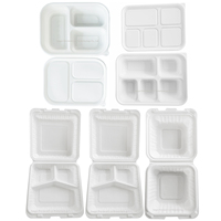 Contenants alimentaires jetables écologiques biodégradables sans BPA, compatibles micro-ondes, avec couvercles, assiettes, boîtes à burger, de la marque chinoise Liyi.