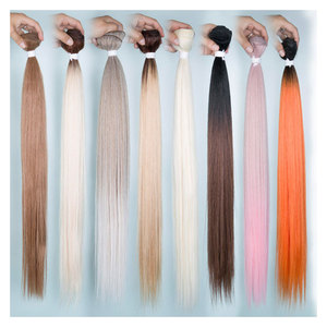 Prix d'usine Lot de cheveux synthétiques lisses en fibre haute température, double trame, sans nœuds, aspect naturel, finition mate, faible MOQ - Product Image 3