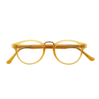 Montures de lunettes rondes en acétate à bordure complète avec pont métallique et double rivet pour magasin d'optique