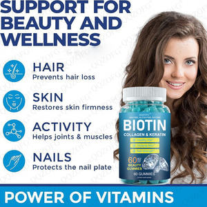 Compléments alimentaires pour la croissance des cheveux OEM/ODM Super Biotine + <span class=keywords><strong>Vitamine</strong></span> C B7, Gummies à la biotine, Gummies à la biotine, collagène et kératine - Product Image 4