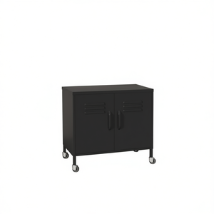 Armoire de rangement en acier noir 23,6x13,8x22, armoire portable, armoire de rangement industrielle pour outils de garage - Product Image 1