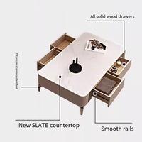 Combinaison table basse et meuble TV en bois massif de luxe léger pour le salon meuble TV de petite taille