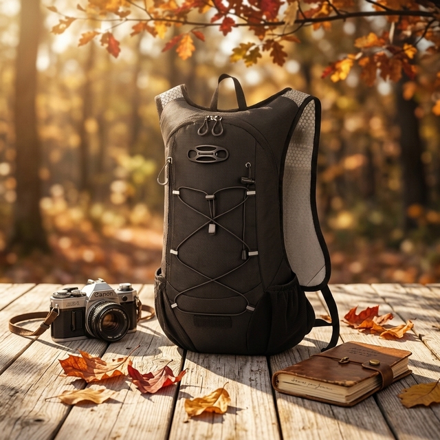 Light Hydration Vest Backpack with Water Bladder Pocket, Breathable Reflective Rucksack for Running Cycling Marathon