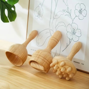 Ensemble d'outils de <span class=keywords><strong>massage</strong></span> en bois à manivelle, drainage lymphatique, modelage du corps, masseur gua sha, spa pour les pieds, traitement de la cellulite - Product Image 6