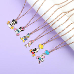 Kalung logam berkualitas tinggi, ornamen perhiasan kualitas tinggi, Kalung logam Mickey Minnie Donald, mode kartun cantik, untuk hadiah anak-anak, hadiah promosi - Product Image 1