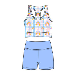 Novedad en Conjunto <span class=keywords><strong>de</strong></span> Yoga <span class=keywords><strong>de</strong></span> Chaleco y Shorts para Niños con Diseños Personalizados - <span class=keywords><strong>Ropa</strong></span> Deportiva <span class=keywords><strong>de</strong></span> Alta Calidad para Niñas - Product Image 5
