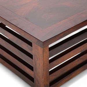 Mesa de Centro Minimalista de Madera Sheesham con Acabado Marrón Oscuro, Mueble de Primera Calidad para Sala de Estar Contemporánea - Product Image 4