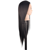 Cabeza de Maniquí para Prácticas de Peluquería, con Cabello Humano Brasileño de Buena Calidad, Atado a Mano, para Entrenamiento de Corte