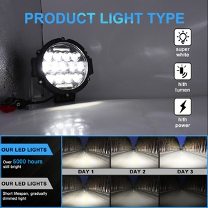ไฟทำงาน LED คุณภาพสูง 6000k แสงสูง-ต่ำ สำหรับรถบรรทุก ขนาด 7 นิ้ว ขั้ว H4 กำลังไฟ 75w สำหรับรถบรรทุกออฟโรด - Product Image 6