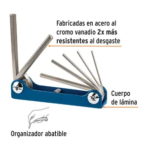 Juego de llaves hexagonales de 7 mm, tipo cuchillo, TRUPER, caja de 6 unidades - Product Image 1