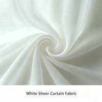 Voile tissé léger 100 % polyester blanc transparent 25 GSM 110 pouces de large pour rideaux de fenêtre et décoration intérieure