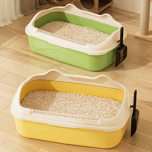 Xiangchang Teng Extra <b>Large</b> Cat Litter <b>Box</b> 10.5cm High Semi Enclosed Open Design Durable Plastic For Cats And Dogs - Product Image 2